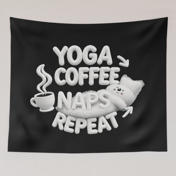 Item preview, Yoga Coffee Naps Repeat - Cozy and Relaxing Lifestyle Art designed and sold by latelierdechris.
