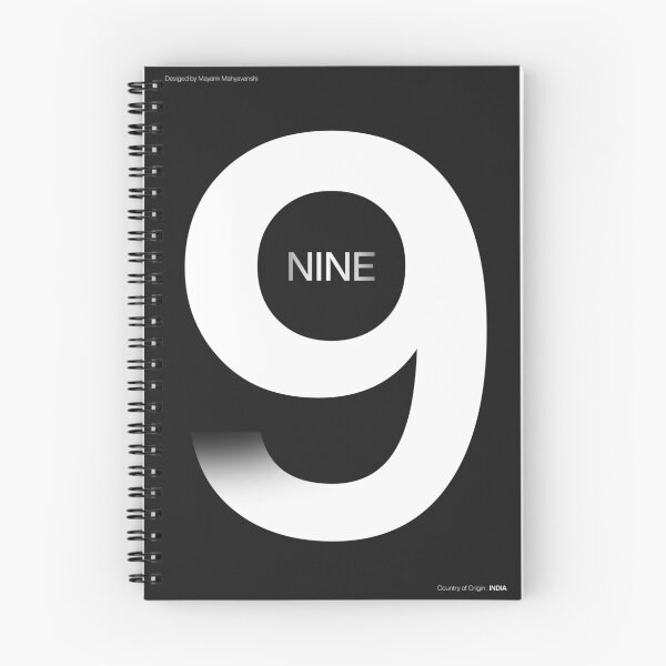 Item preview, Minimalist “Nine” Typography | Modern Black and White Design designed and sold by Mayank Mahyavanshi.