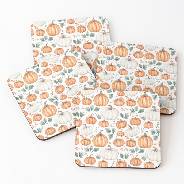 Item preview, cute fall pumpkins in orange and white designed and sold by PoppyLaneStudio.