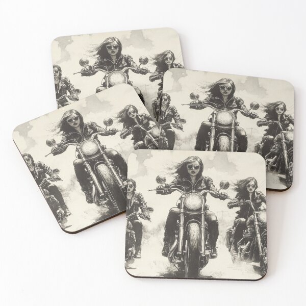 Item preview, Ride Stories – Vintage Motorcycle Postcard Series #34 Throttle Queens designed and sold by SteadyRolling.