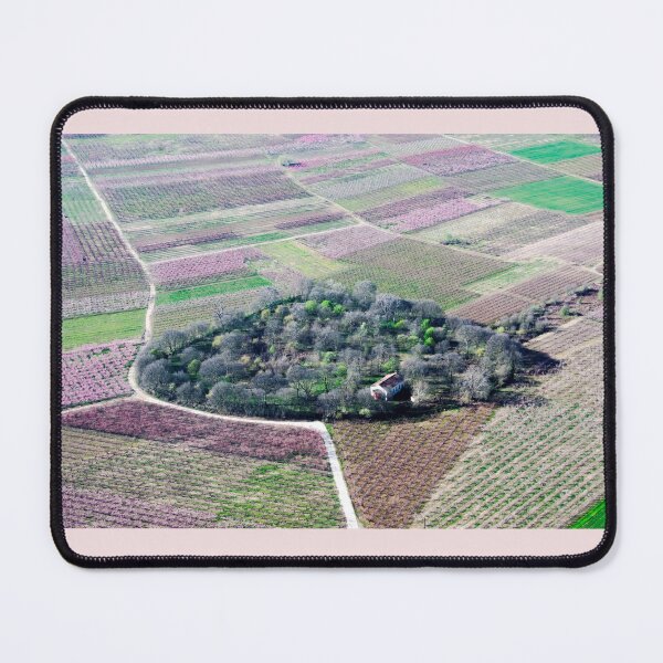 Item preview, A chapel surrounded by farms with blooming peach trees designed and sold by christosgr.