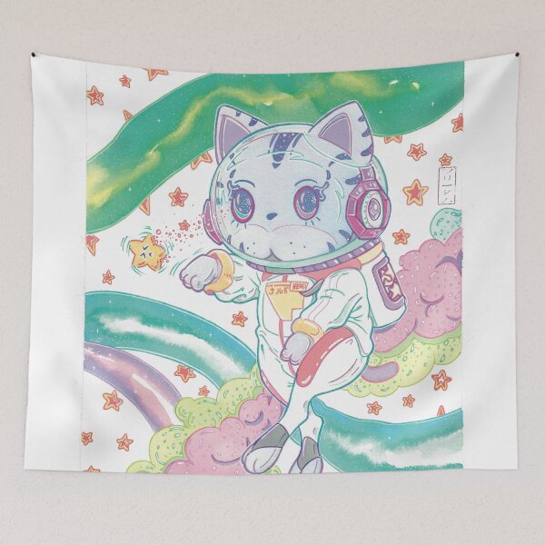 Item preview, Space Neko in the Multiverse designed and sold by gorogoroartsy.