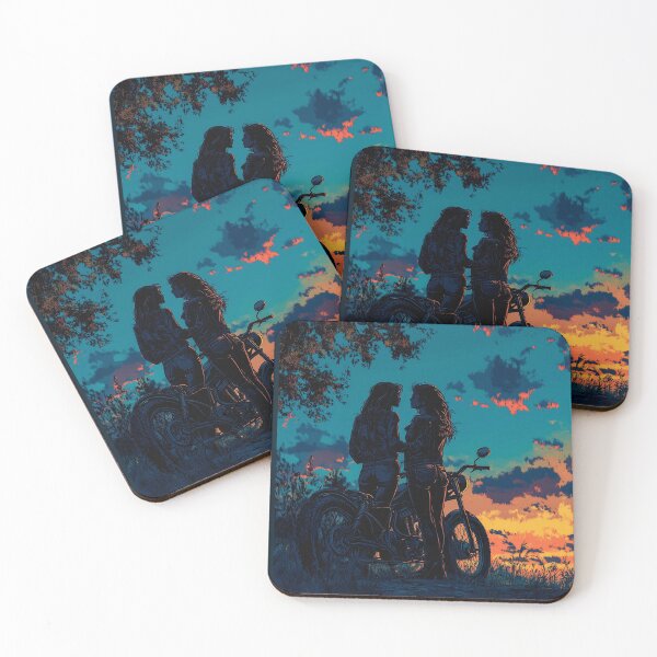 Item preview, Ride Stories – Vintage Motorcycle Postcard Series #35 Sunset Ride designed and sold by SteadyRolling.