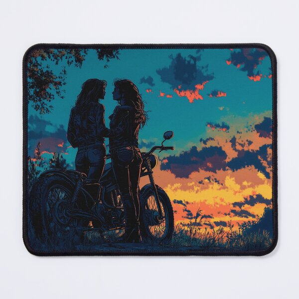 Item preview, Ride Stories – Vintage Motorcycle Postcard Series #35 Sunset Ride designed and sold by SteadyRolling.