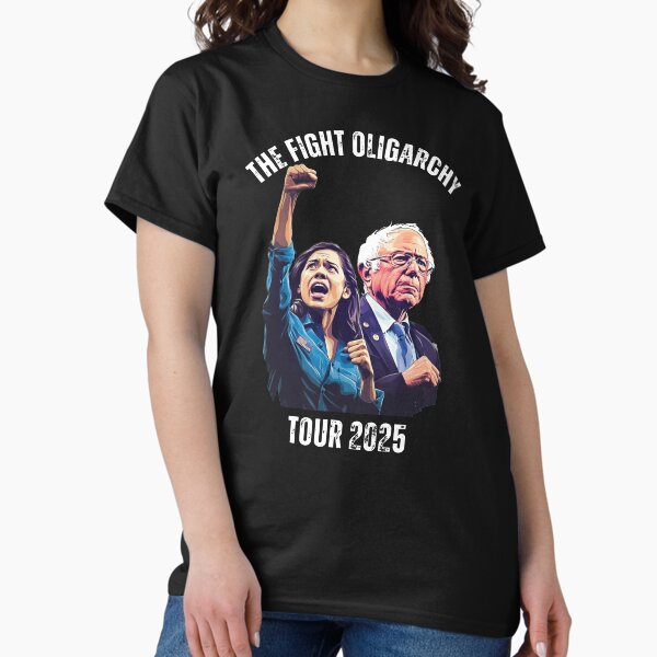 Vista previa del artículo con la obra «Bernie y AOC - La gira de la lucha contra la oligarquía 2025 2», diseñado y vendido por ejnoodless.