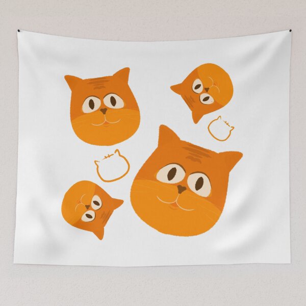 Item preview, Orange cats on white background. designed and sold by MaeMaeArtwork.