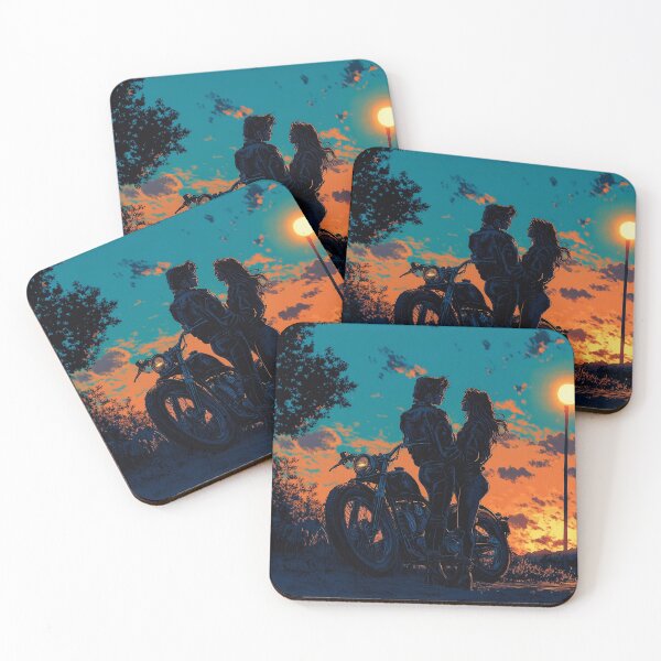 Item preview, Ride Stories – Vintage Motorcycle Postcard Series #37 Sunset Riders designed and sold by SteadyRolling.