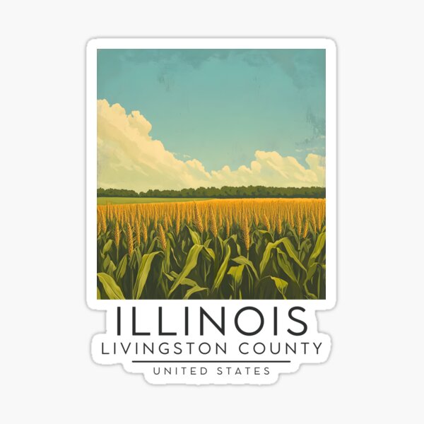 Aperçu de l'œuvre Affiche vintage du comté de Livingston (Illinois, États-Unis) créée et vendue par GoodOldVintage.