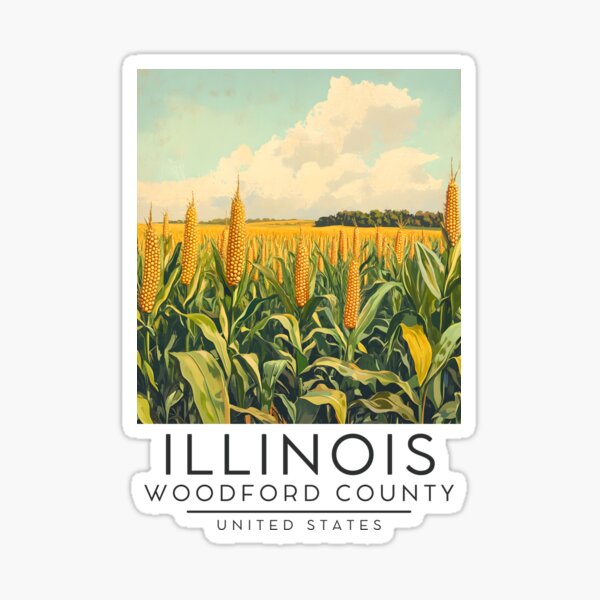 Aperçu de l'œuvre Affiche vintage du comté de Woodford (Illinois, États-Unis) créée et vendue par GoodOldVintage.