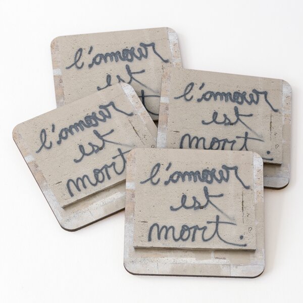 Item preview, "Love is dead" in French designed and sold by PariSeine.