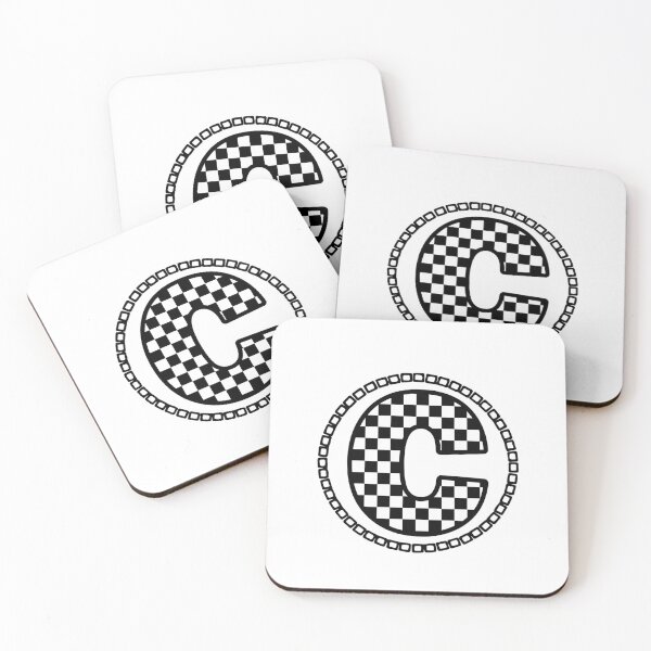 Item preview, Black and White Chequered Letter C designed and sold by SallyHammond.