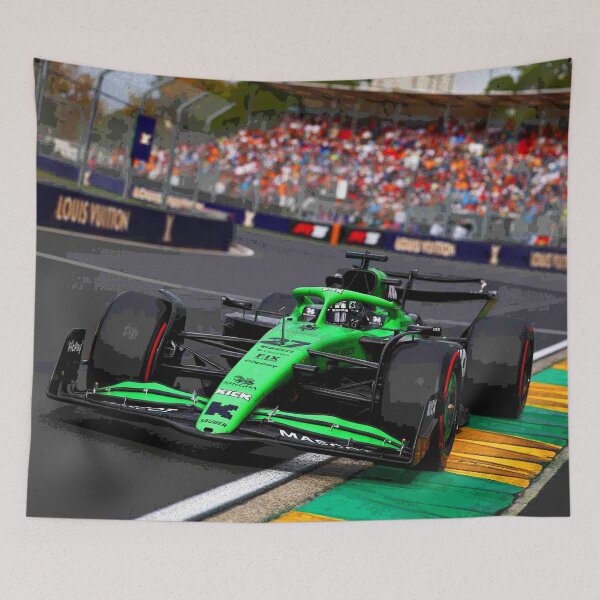 Item preview, Nico Hulkenberg racing his 2025 F1 car at Albert Park during the Australian Grand Prix abstract designed and sold by Rodissimus1984.