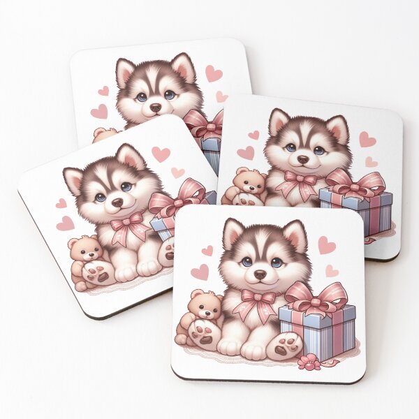 Item preview, Adorable siberian husky puppy with love hearts designed and sold by nicnacc.