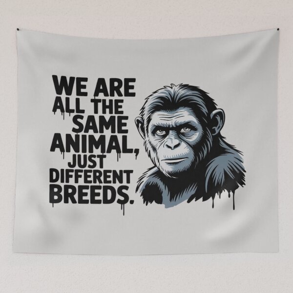Item preview, Banksy Ape - We are all the same animal, just different breeds designed and sold by 123ks.