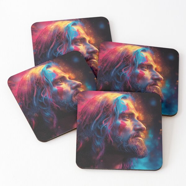 Item preview, Radiant Jesus Portrait - Vibrant Spiritual Glow Art designed and sold by Art of Ngu.