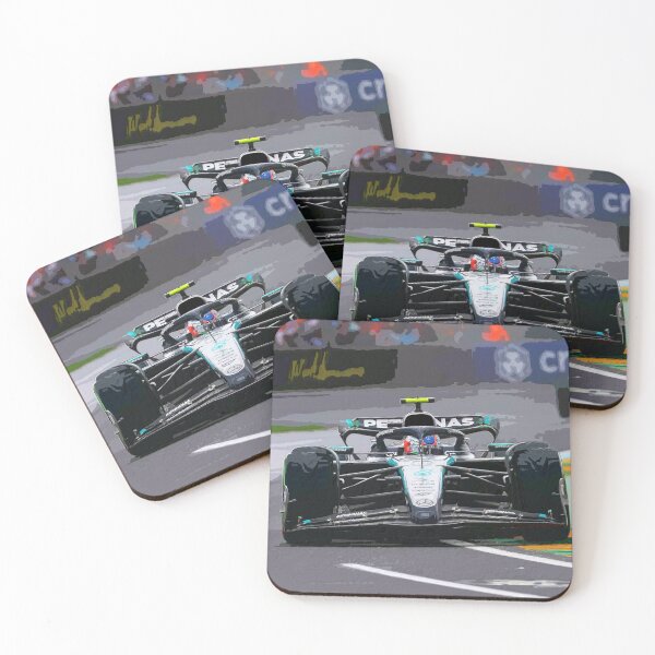 Item preview, Andrea Kimi Antonelli racing his 2025 F1 car at Albert Park during the Australian Grand Prix watercolor designed and sold by Rodissimus1984.