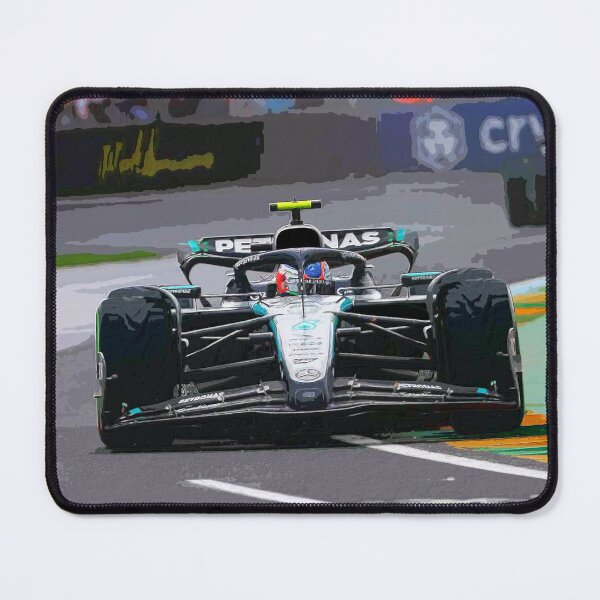 Item preview, Andrea Kimi Antonelli racing his 2025 F1 car at Albert Park during the Australian Grand Prix watercolor designed and sold by Rodissimus1984.