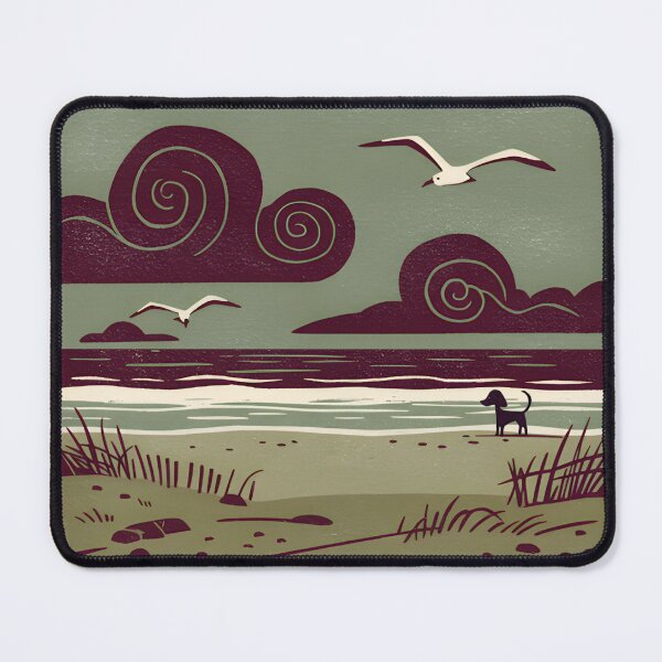 Item preview, Swirly dog on a beach designed and sold by wolis.