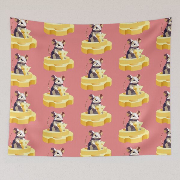 Item preview, Playful mouse holding a big piece of cheese designed and sold by Kisho.