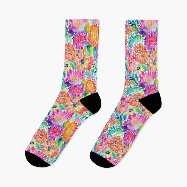 Item preview, watercolour rainbow florals designed and sold by PoppyLaneStudio.