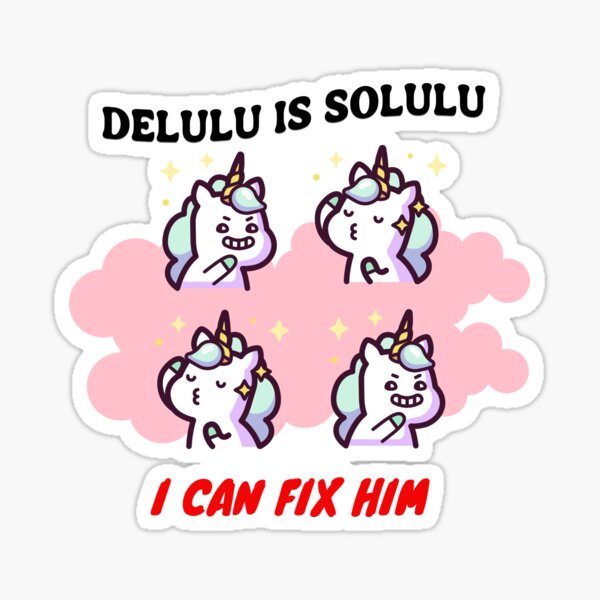 Vista previa del artículo con la obra «Delulu es el Solulu Brainrot Memes genz gen alpha», diseñado y vendido por StellarSparks24.