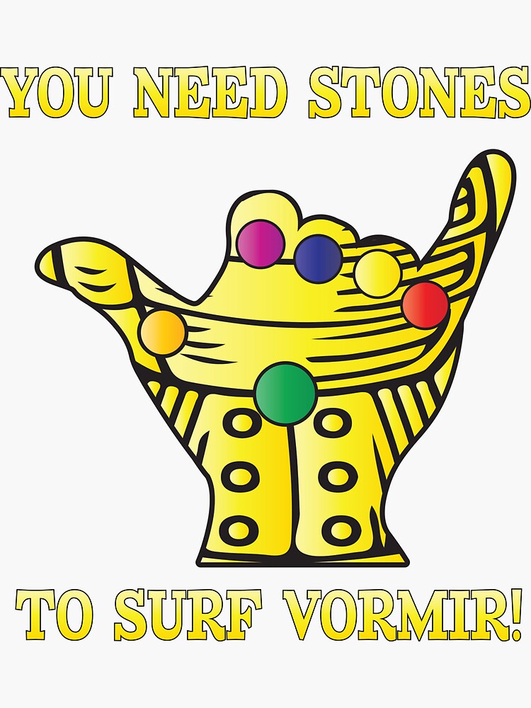 Thumbnail 3 of 3, Sticker, Surfing Vormir designed and sold by tikitalkpodcast.