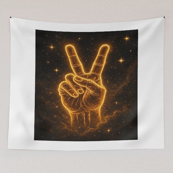 Item preview, Golden cosmic peace sign designed and sold by TheFreshPirate.