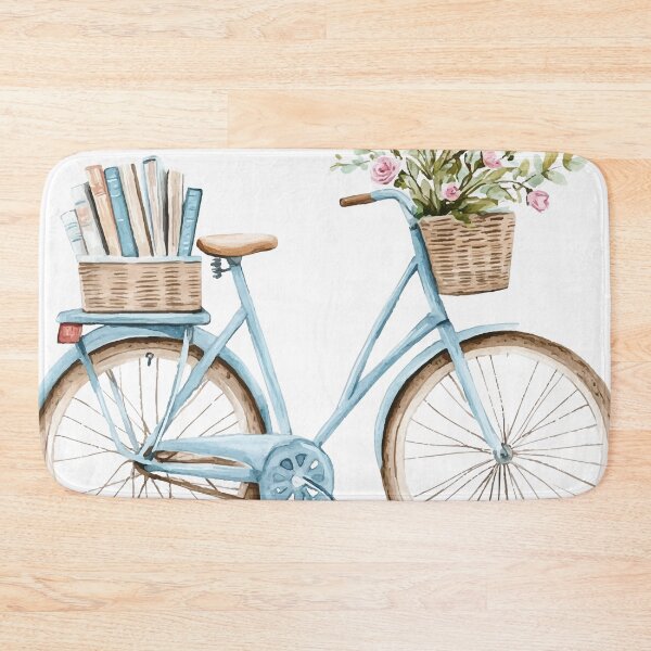 Item preview, Watercolor Pastel Bicycle with Flowers – Vintage Bike Illustration designed and sold by Moss and Moon Studio.