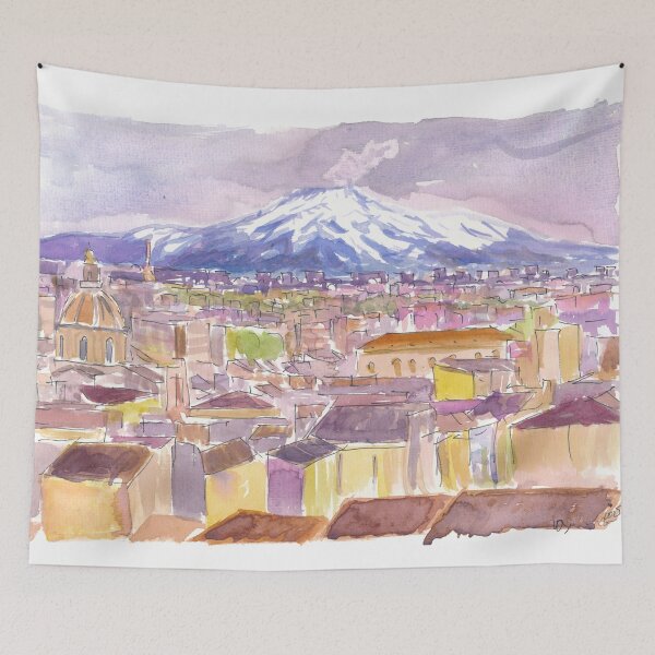 Item preview, Catania Timeless Charm Rooftops and Mount Etna Majesty designed and sold by artshop77.