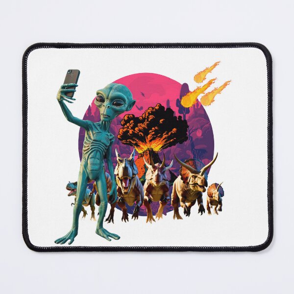 Item preview, Alien Selfie with Dinosaur Apocalypse – The Last Snapshot! designed and sold by RvinJo8.