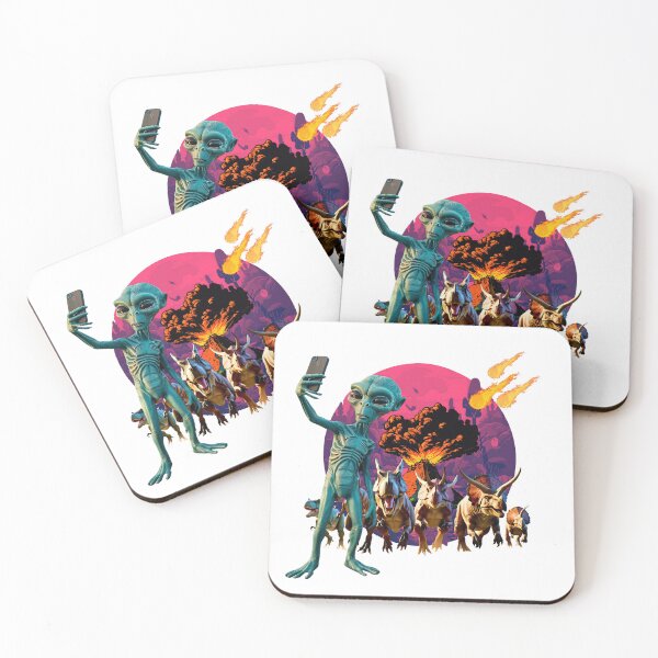Item preview, Alien Selfie with Dinosaur Apocalypse – The Last Snapshot! designed and sold by RvinJo8.