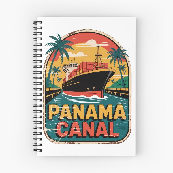 Item preview, Panama Canal Sticker – Retro Cargo Ship & Tropical Vintage Design designed and sold by pod24.