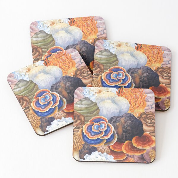 Item preview, Watercolor medicinal mushrooms designed and sold by Ekaterina Glazkova.