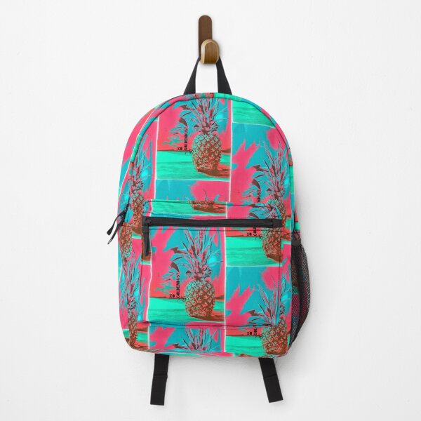 Item preview, PINEAPPLE art print - preppy California style pink turquoise XO563 designed and sold by XO-GOLDENdust.