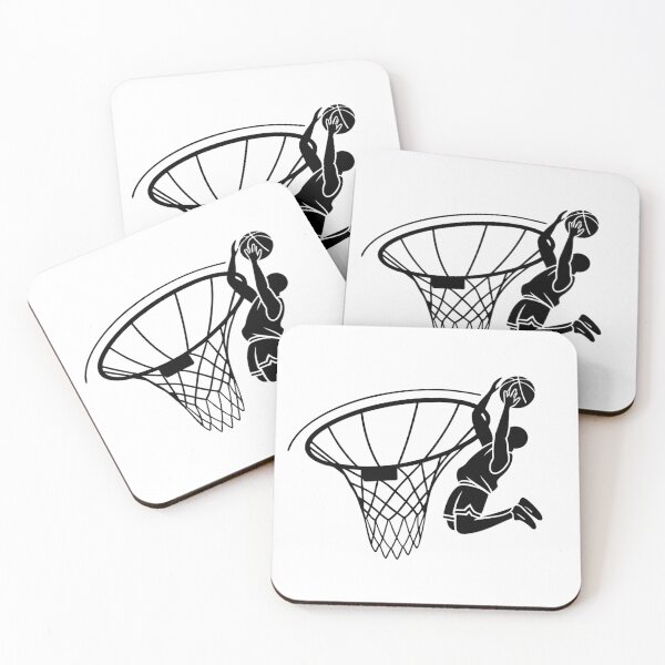 Item preview, A sleek black silhouette vector icon of a basketball player mid-dunk designed and sold by DukeTheMagic.