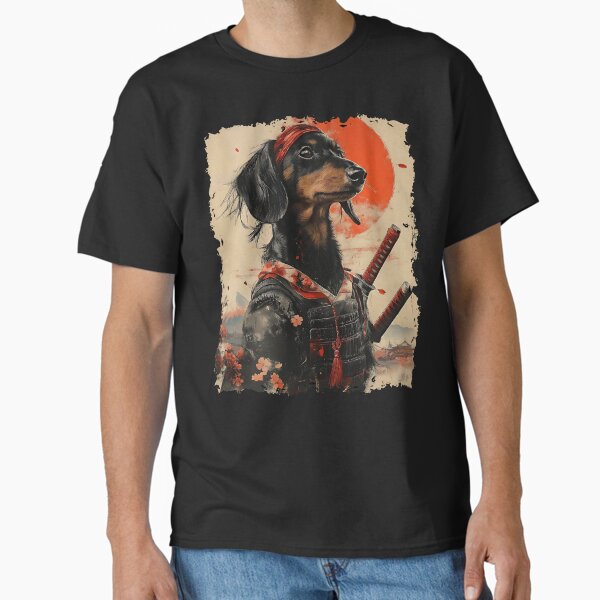 Item preview, Vintage Samurai Dachshund T-Shirt designed and sold by WH1T3 KAT.