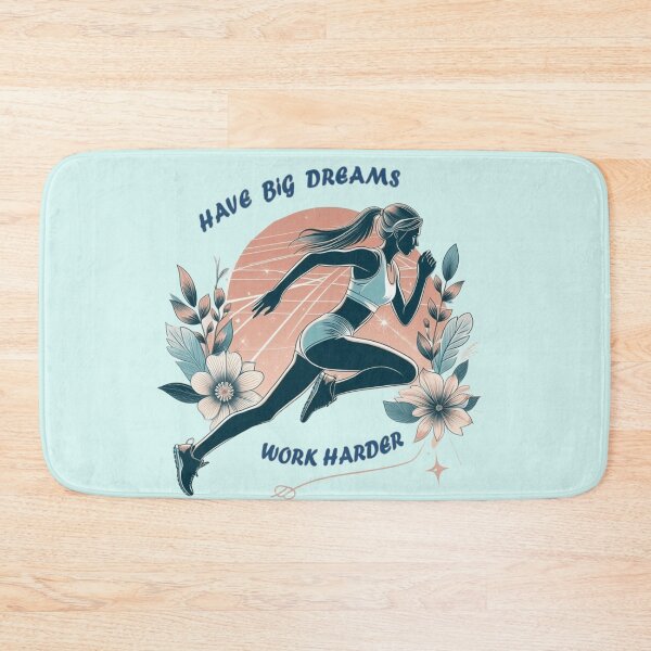Item preview, Banner symbol female athlete with slogan: Have big dreams, work harder designed and sold by JaroDesign2023.