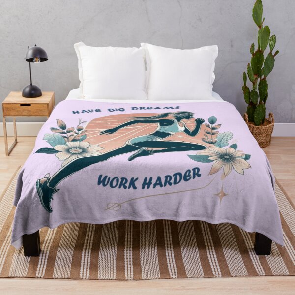 Item preview, Banner symbol female athlete with slogan: Have big dreams, work harder designed and sold by JaroDesign2023.