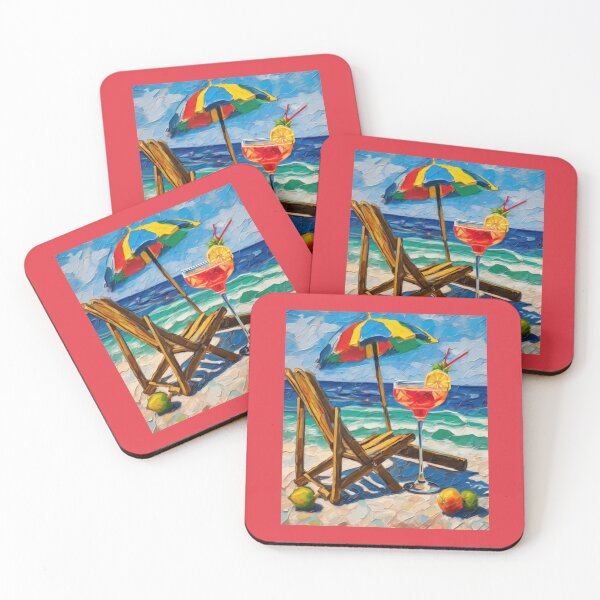 Item preview,  "Tropical Serenity: Colorful Cocktail by the Sea" designed and sold by Artisticanvas.