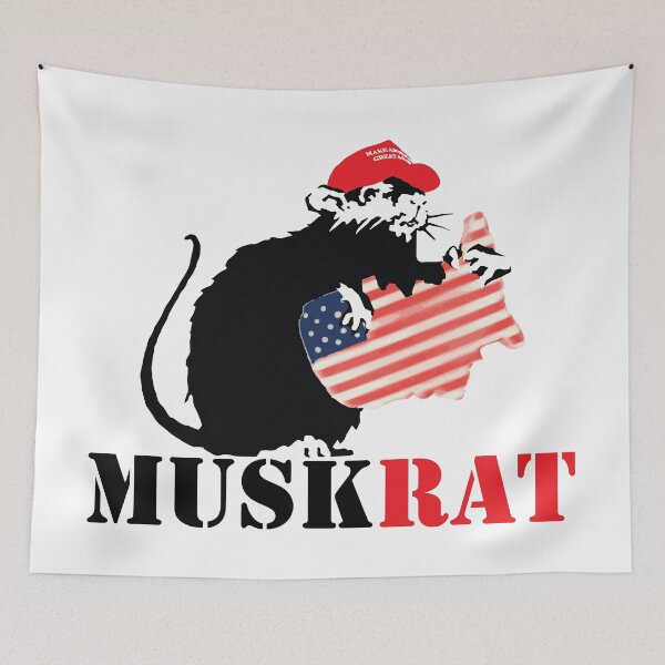 Item preview, ELON the MUSKRAT devouring an America shaped cookie  designed and sold by Winner Chicken Dinner Designs.