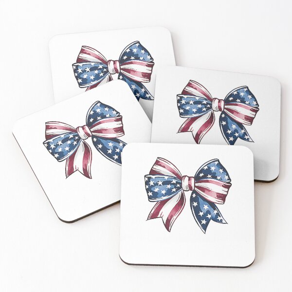 Item preview, Coquette Patriotic Bows Retro Red White Blue July 4th designed and sold by ROOFY-HK.