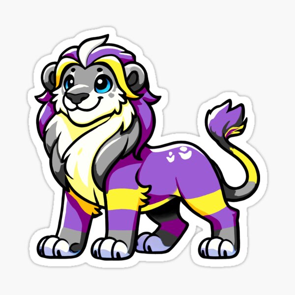 Proud Nonbinary Queer Pride Lion Sticker