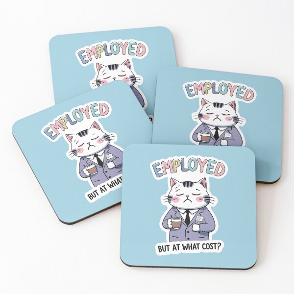 Item preview, Employed But At What Cost? Funny Office Cat designed and sold by thecatcouch.