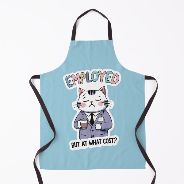 Item preview, Employed But At What Cost? Funny Office Cat designed and sold by thecatcouch.