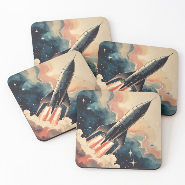 Item preview, Retro Space Rocket Launch – Vintage Cosmic Adventure designed and sold by Moss and Moon Studio.