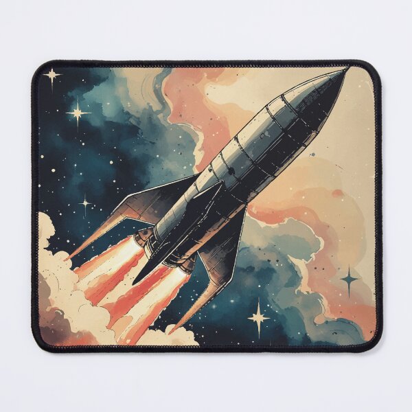 Item preview, Retro Space Rocket Launch – Vintage Cosmic Adventure designed and sold by Moss and Moon Studio.