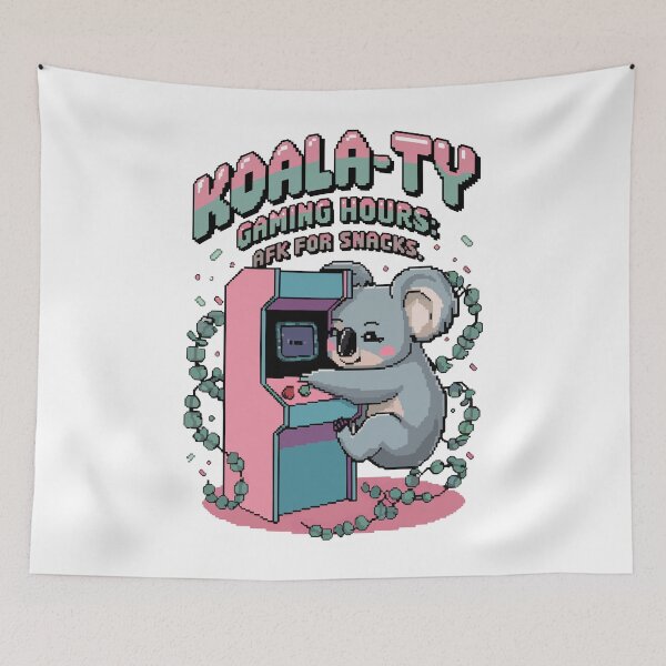 Item preview, Koala-ty Gaming Hours – Cute Pixel Koala at Arcade designed and sold by NaturePixel.