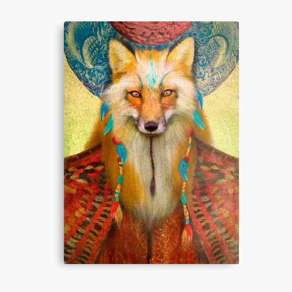 Wise Fox Metal Print