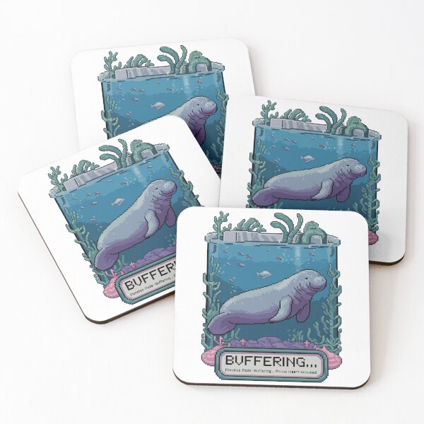Item preview, Buffering Manatee Mode – Cute Pixel Ocean Animal designed and sold by NaturePixel.