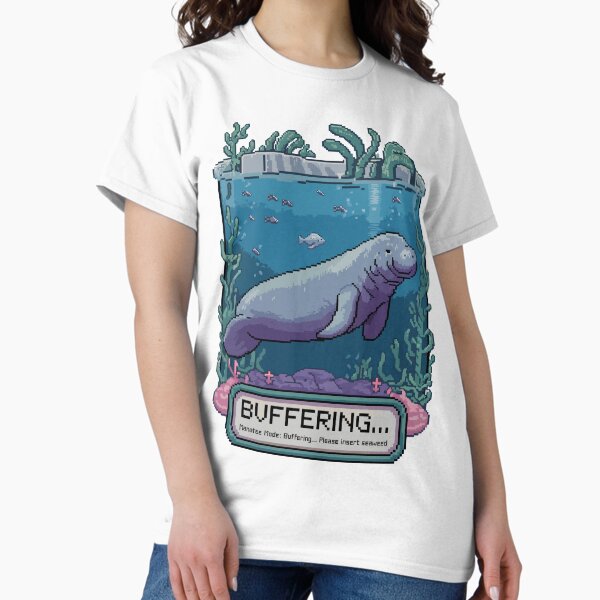 Item preview, Buffering Manatee Mode – Cute Pixel Ocean Animal designed and sold by NaturePixel.
